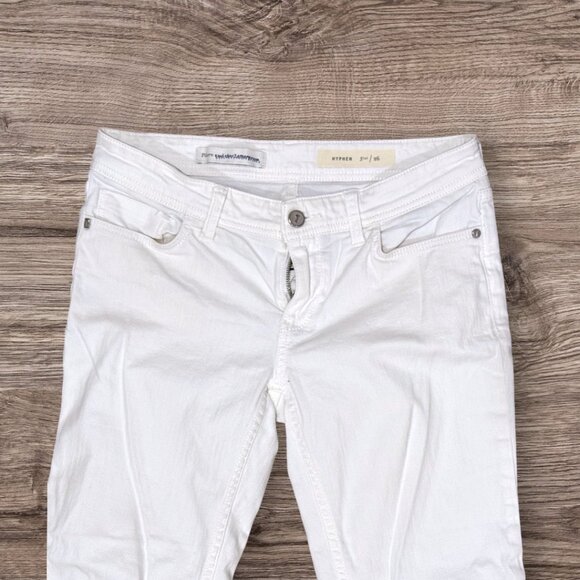 Pilcro and the Letterpress White Cropped Hyphen Straight Leg Jeans Size 26 - Picture 3 of 9